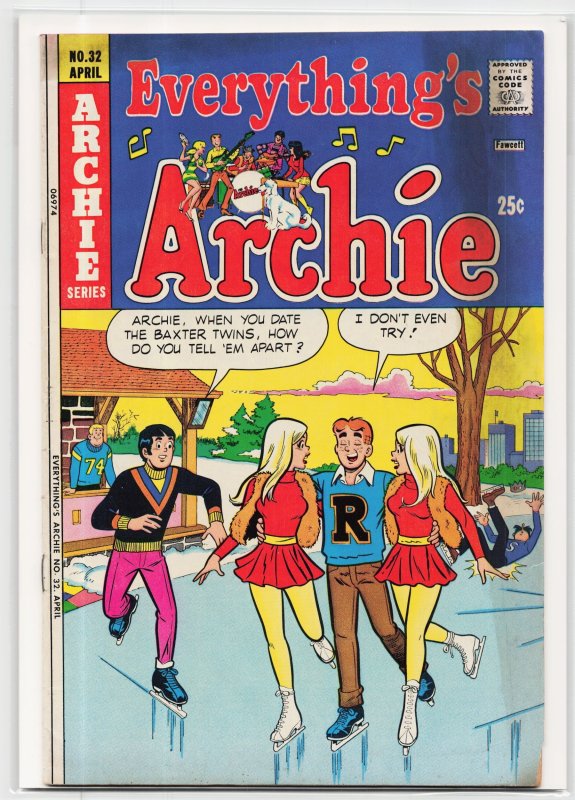 Everything's Archie #32 (Archie Comics, 1974), raw, ungraded comic book — front cover