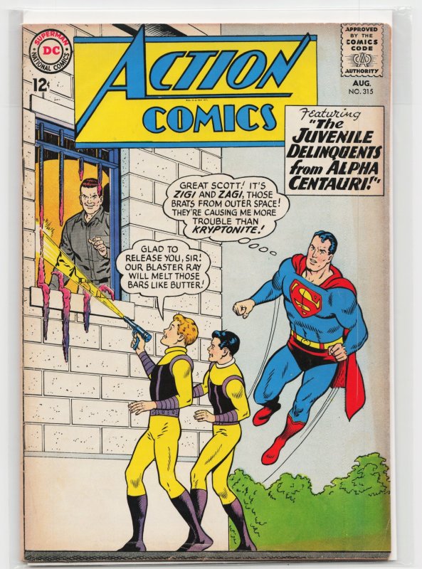Action Comics #315 (DC Comics, 1964), raw, ungraded comic book — front cover