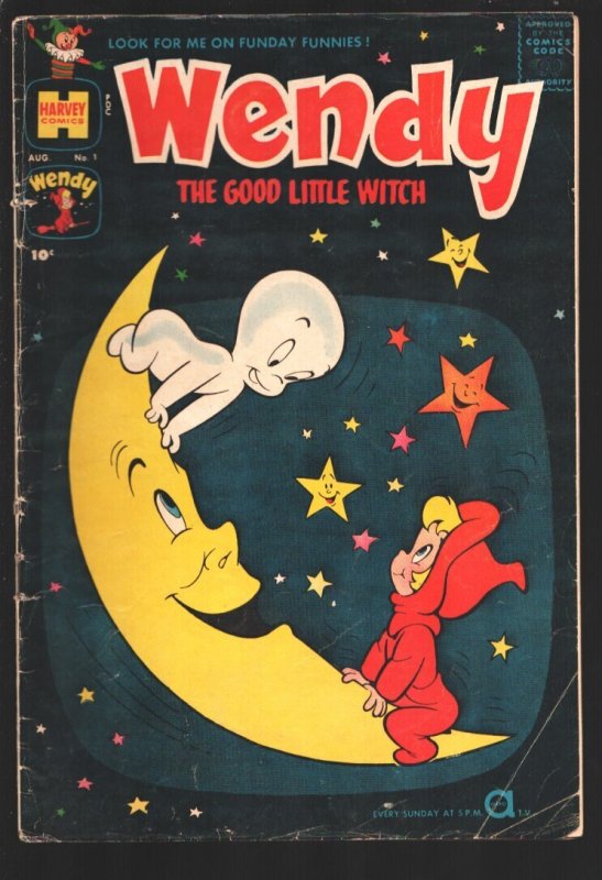 Wendy the Good Little Witch #1 (Harvey Comics, 1960), raw comic book in VG condition — front cover