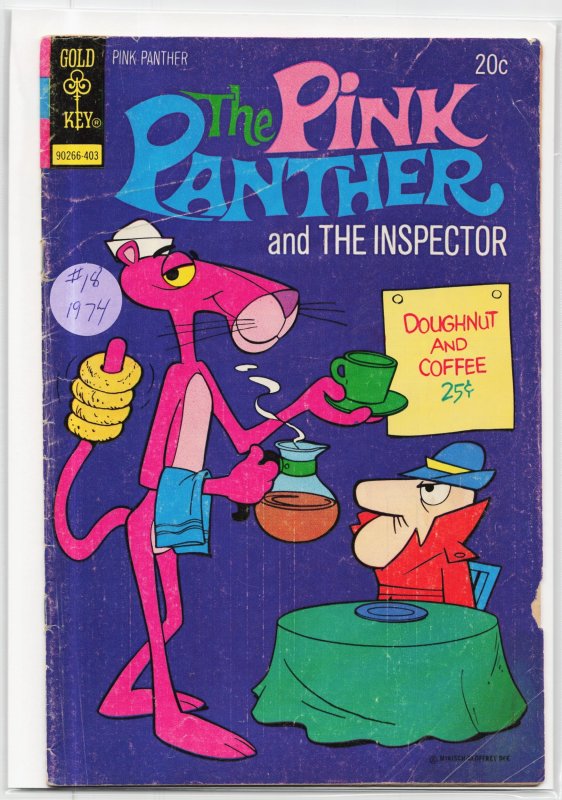 The Pink Panther #18 (1974), raw, ungraded comic book — front cover