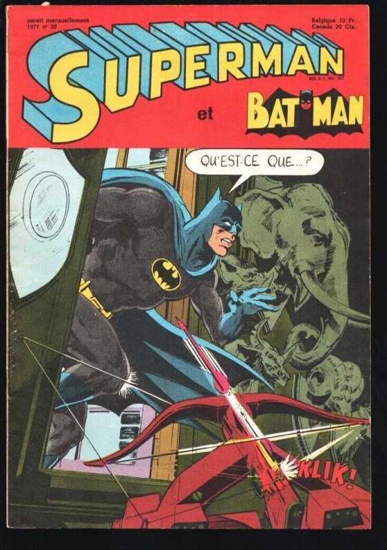 Superman et Batman #39 (1971), raw, ungraded comic book — front cover