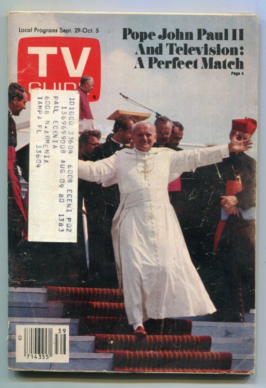 MAG: TV Guide-Pope John-Paul II-Tampa Bay Edition-Sept 1979-VG (1979), raw comic book in VG condition — front cover