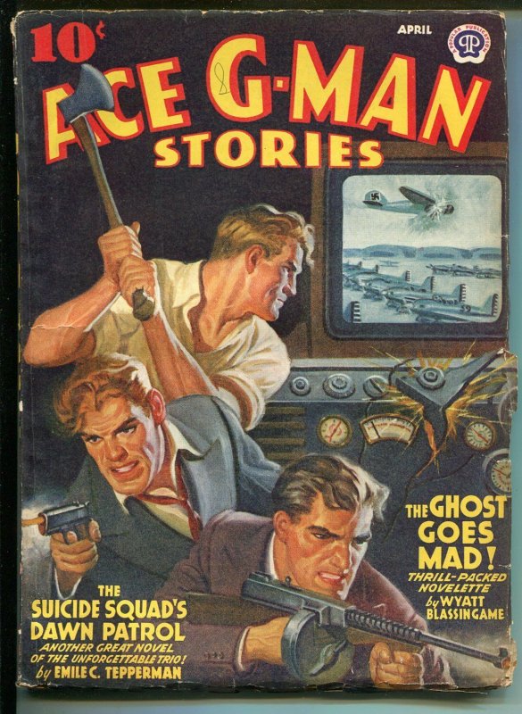 Ace G-Men Stories 4/1942-Thrilling-Suicde Squad Cover-Ghost-pulp-TV-VG/FN, raw comic book in VG/FN condition — front cover