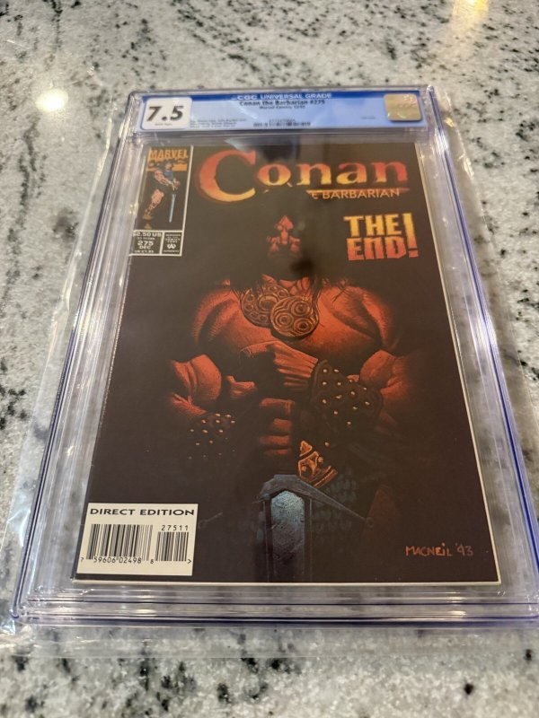 Conan the Barbarian #275 (Marvel Comics, 1993), CGC 7.5 graded comic book, Universal Blue label — front cover in its holder