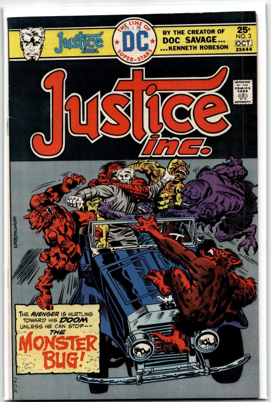 Justice, Inc #3 (1975), raw, ungraded comic book — front cover