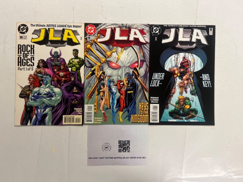3 JLA DC Comic Books #8, raw, ungraded comic book — front cover