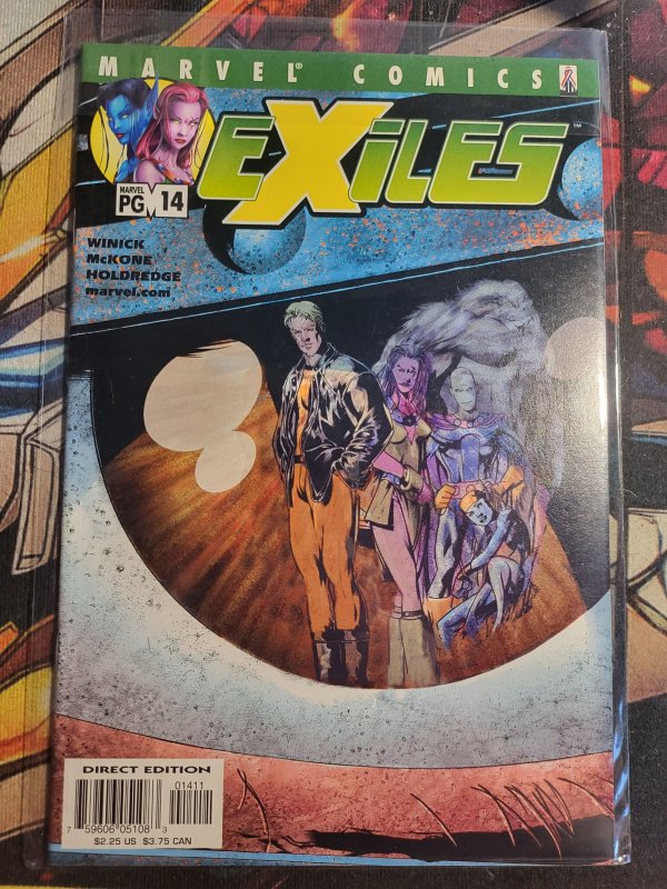 Exiles #14 (2002), raw, ungraded comic book — front cover