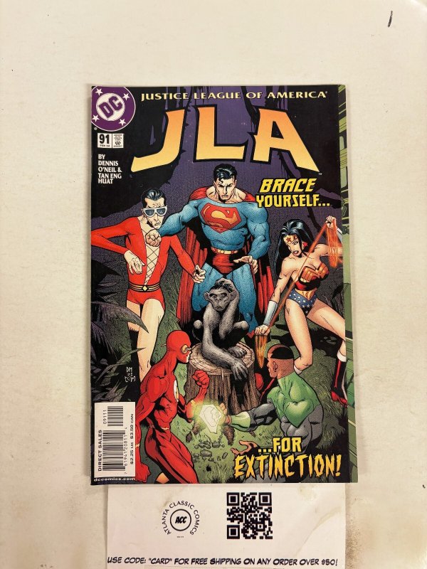 JLA #91 (DC Comics), raw comic book in NM condition — front cover