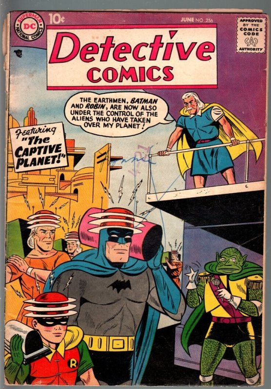 Detective Comics #256-1958-john Jones-BATMAN-DC Silver Age-Vg Minus VG- (DC Comics, 1958), raw comic book in VG condition — front cover