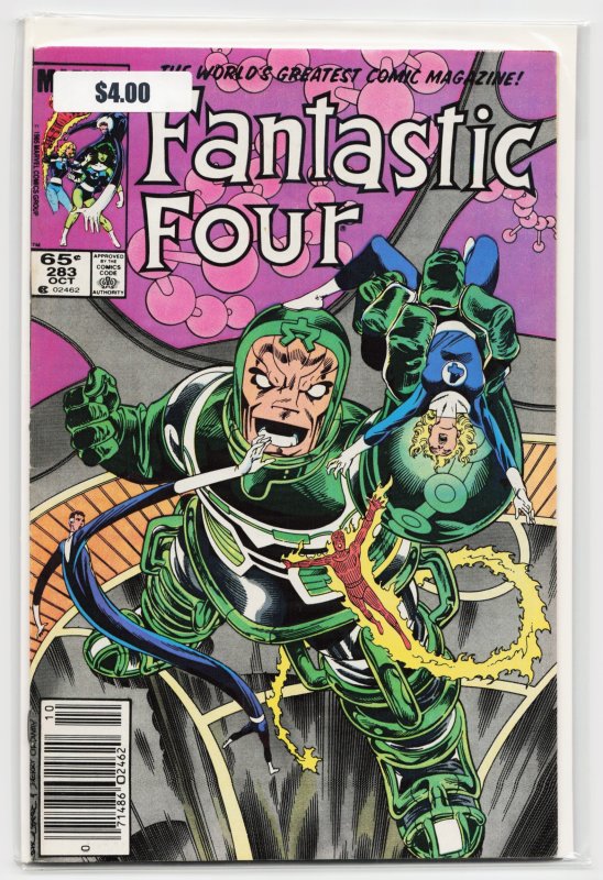 Fantastic Four #283 (Marvel Comics, 1985), raw, ungraded comic book — front cover