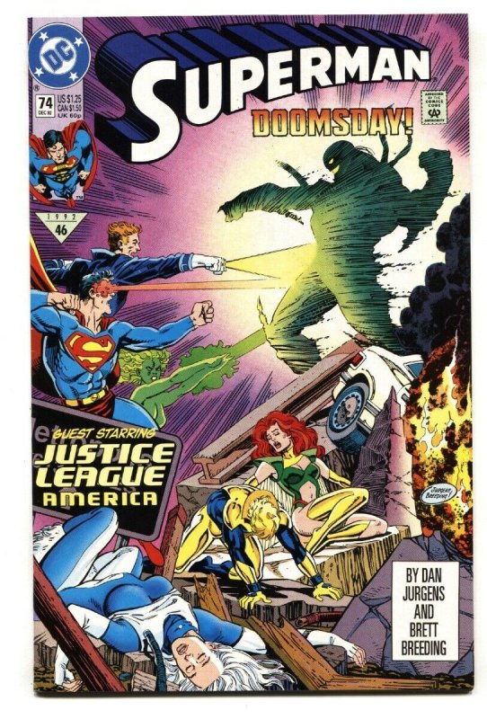 Superman #74 (DC Comics, 1992), raw comic book in NM- condition — front cover