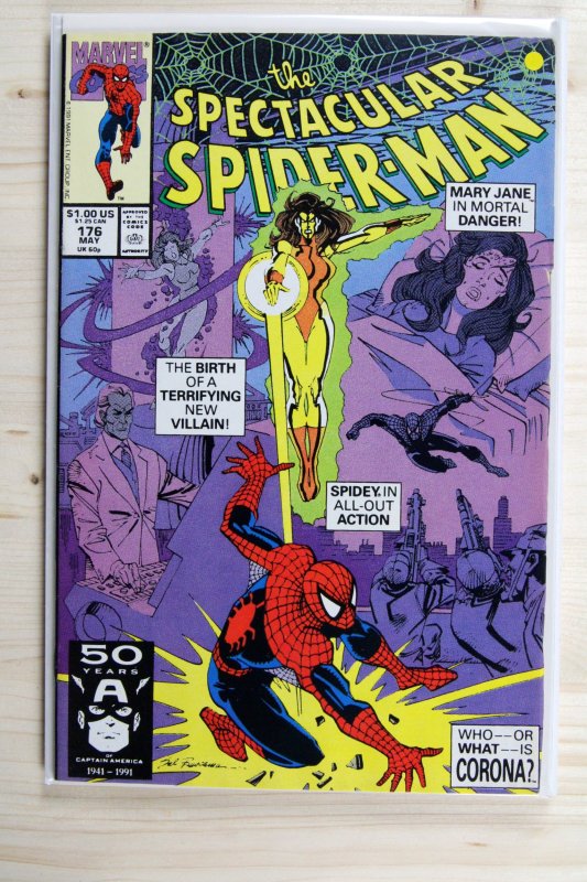 The Spectacular Spider-Man #176 (Marvel Comics, 1991), raw comic book in NM- 9.2 condition — front cover