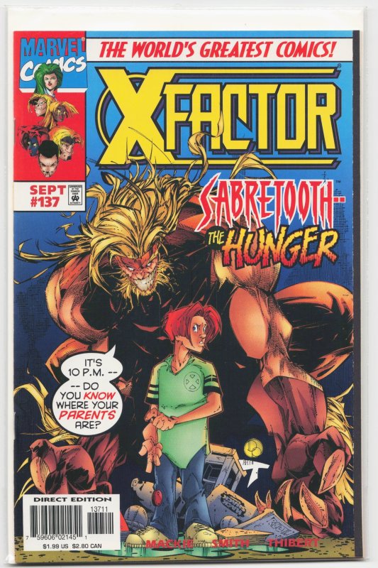 X-Factor #137 (Marvel Comics, 1997), raw, ungraded comic book — front cover