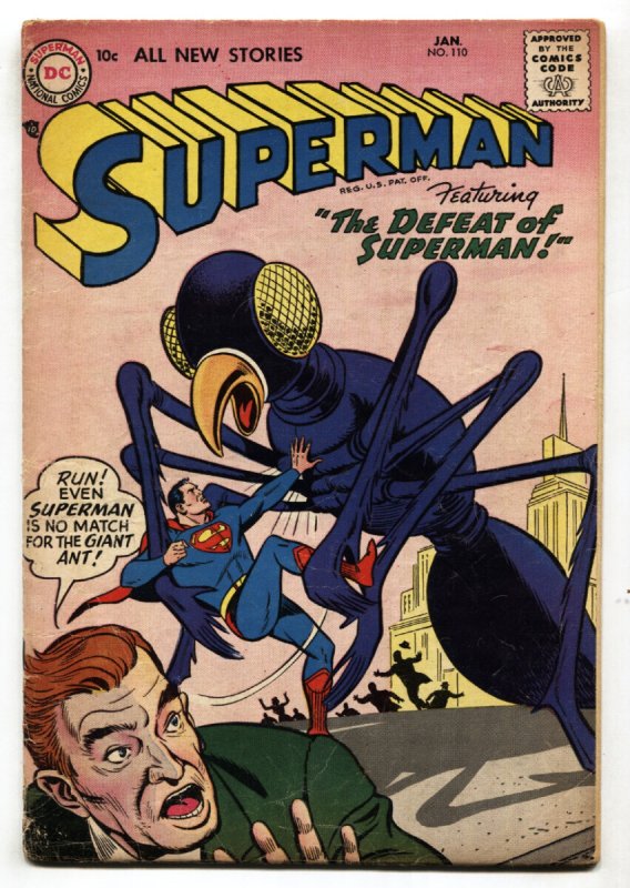 Superman #110 - 1957 - DC - VG - Comic Book (DC Comics, 1957), raw comic book in VG condition — front cover