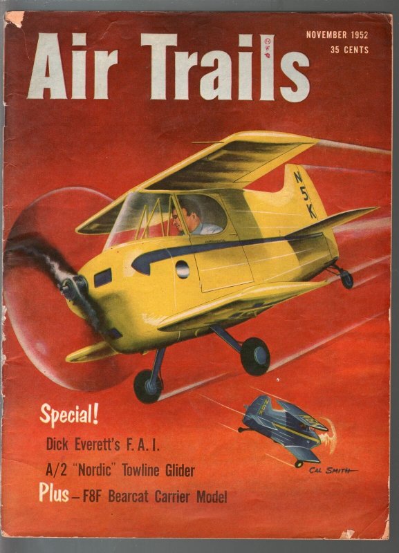 Pulp: Air Trails 11/1952-aviation News-pix-Stit's Sky Baby-Cal Smith-F.A.I.-VG, raw comic book in VG condition — front cover
