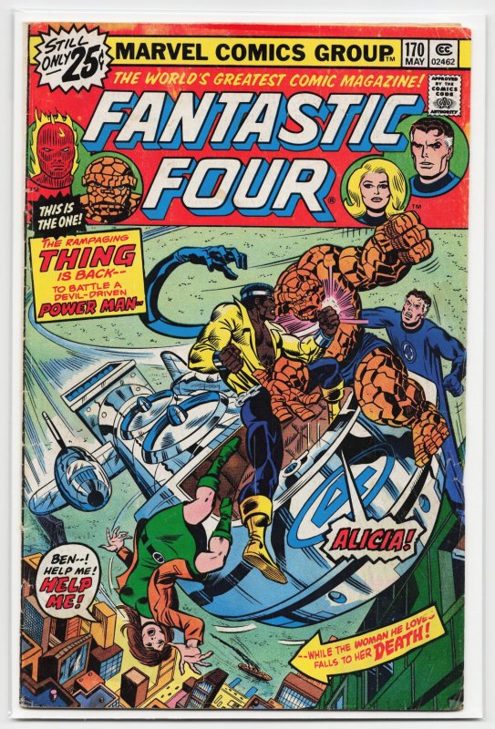 Fantastic Four #170 (Marvel Comics, 1976), raw, ungraded comic book — front cover
