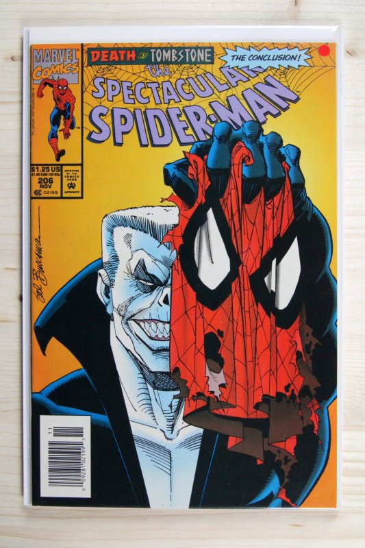The Spectacular Spider-Man #206 (Marvel Comics, 1993), raw comic book in NM- 9.2 condition — front cover
