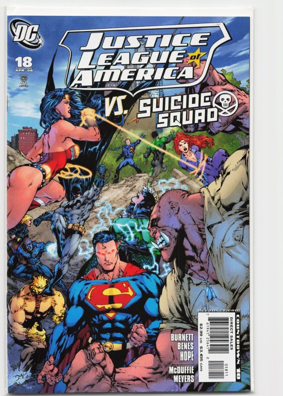 Justice League of America #18 (DC Comics, 2008), raw, ungraded comic book — front cover