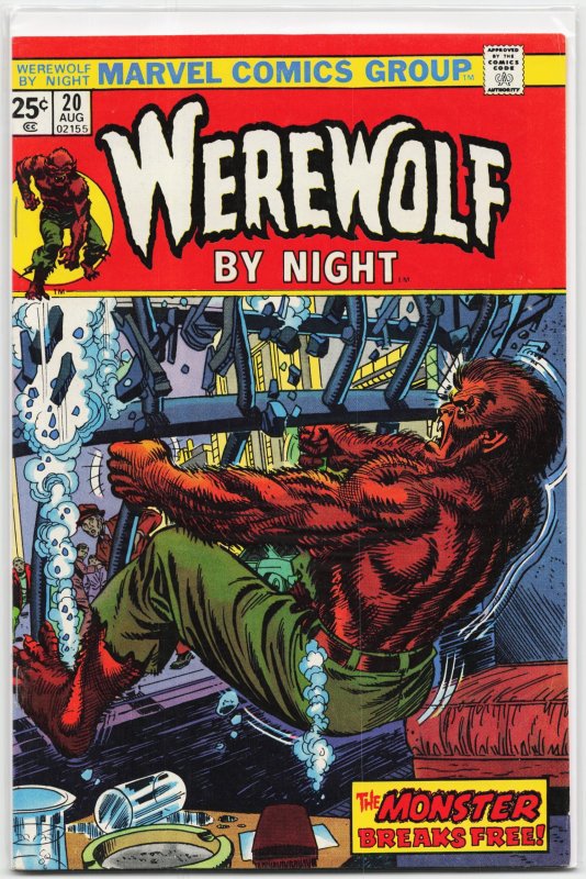 Werewolf by Night #20 (Marvel Comics, 1974), raw, ungraded comic book — front cover