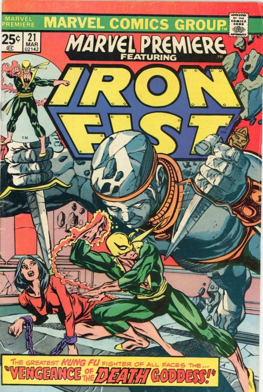 Marvel Premiere #21 (Marvel Comics, 1975), raw comic book in FN+ condition — front cover