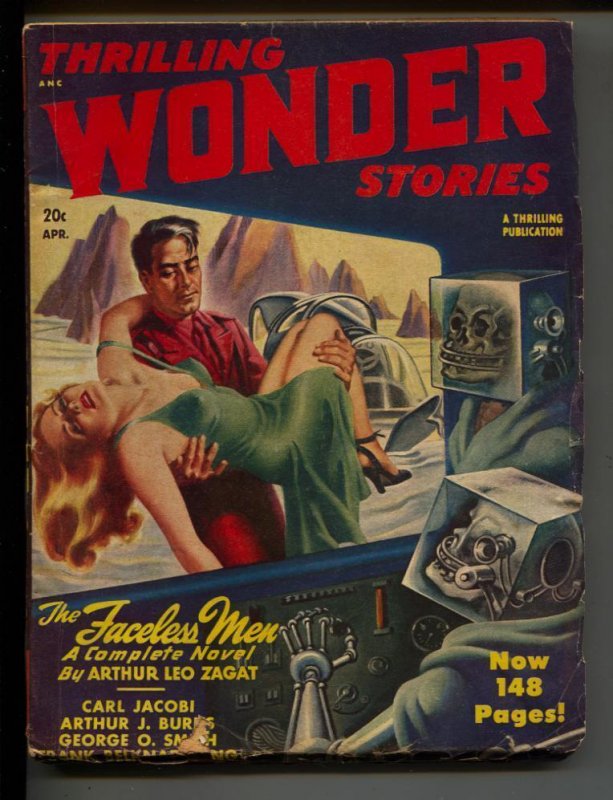Pulp: Ashounding Science Fiction-Pulp-4/1948-Carl Jacobi-Kenneth Putnam, raw, ungraded comic book — front cover