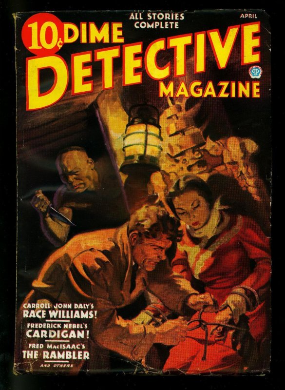 Pulp: Dime Detective Pulp April 1936- Race Williams- Cornell Woolrich- G (1936), raw, ungraded comic book — front cover