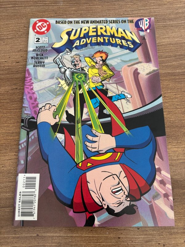 Superman Adventures #2 (DC Comics), raw comic book in NM condition — front cover