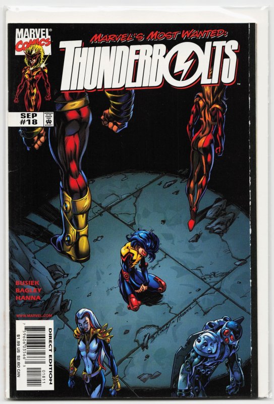 Thunderbolts #18 (Marvel Comics, 1998), raw, ungraded comic book — front cover