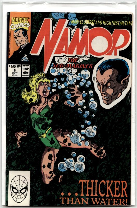 Namor, the Sub-Mariner #6 (Marvel Comics, 1990), raw, ungraded comic book — front cover