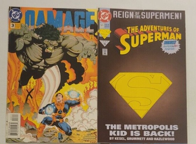2 DC Comic Books Damage #3, raw, ungraded comic book — front cover