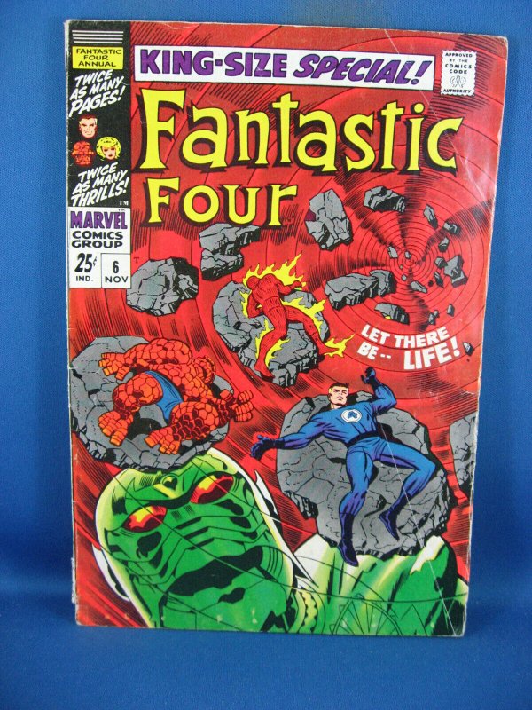 Fantastic Four King Size Annual #6 (Marvel Comics, 1968), raw comic book in VG condition — front cover