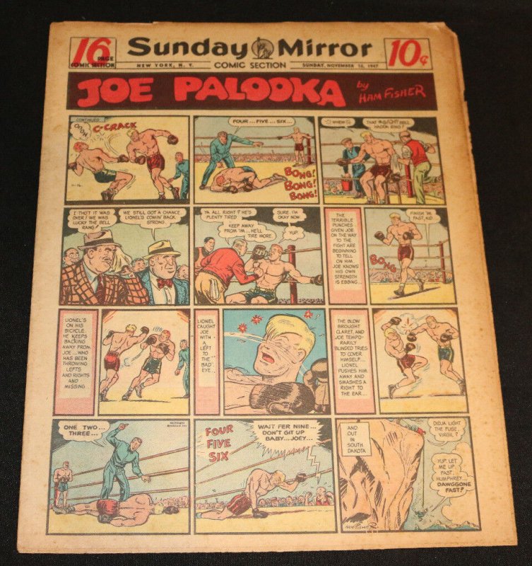 1947 Sunday Mirror Weekly Comic Section November 16th (F+) Superman Superbaby (1947), raw, ungraded comic book — front cover
