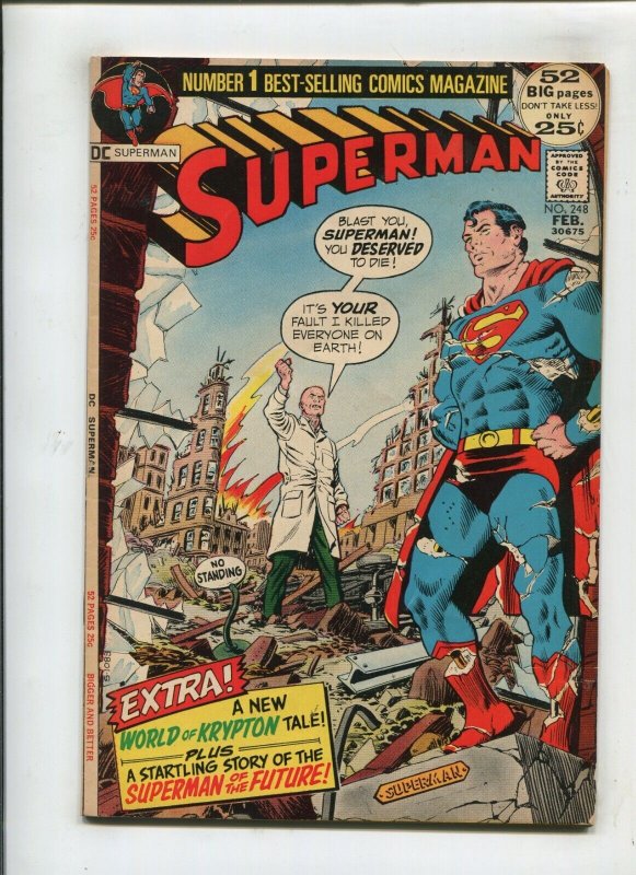 Superman #248 (DC Comics, 1972), raw comic book in 6.0 condition — front cover