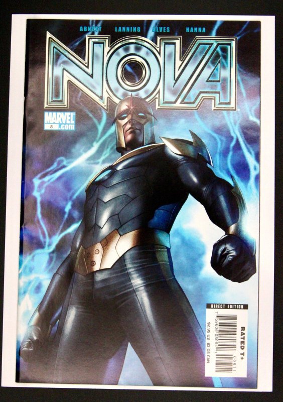 Nova #8 (Marvel Comics, 2008), raw comic book in VF/NM condition — front cover