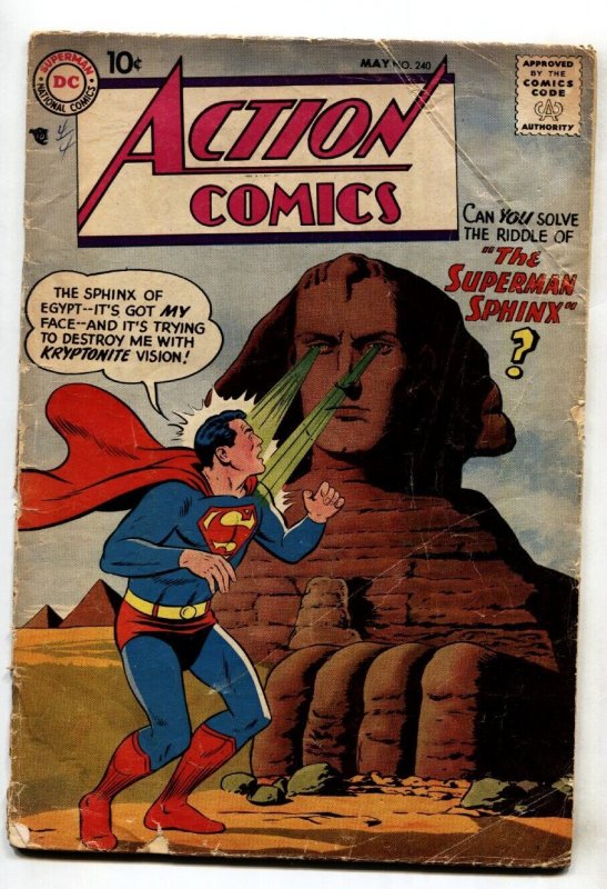 Action Comics #240 (DC Comics), raw, ungraded comic book — front cover