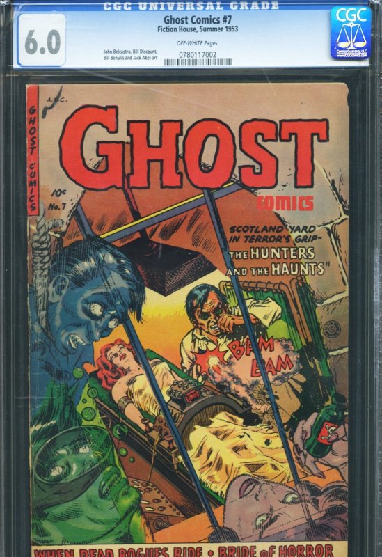 Ghost Comics #7, CGC 6.0 graded comic book, Universal Blue label — front cover in its holder