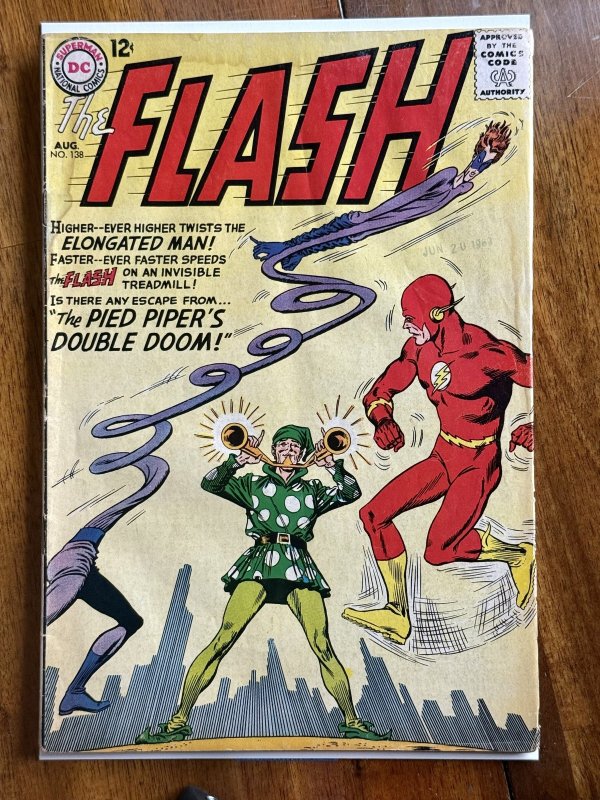 The Flash #138 (DC Comics, 1963), raw comic book in VG+ 4.5 condition — front cover