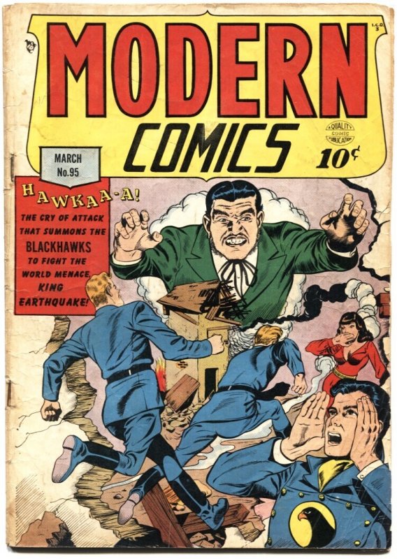 Modern #95 (Quality Comics, 1950), raw comic book in VG- condition — front cover