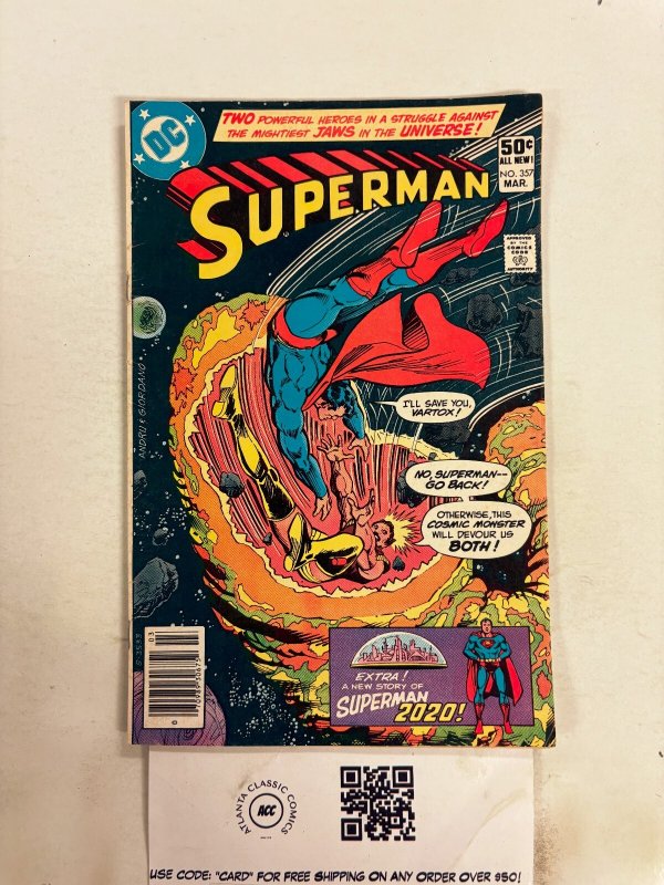 Superman #357 (DC Comics, 1981), raw comic book in FN condition — front cover