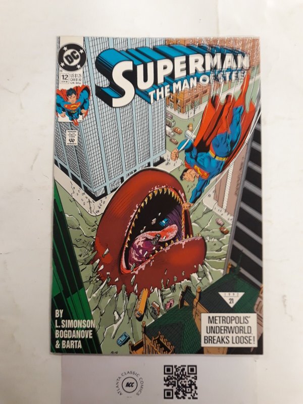 Superman the Man of Steel #12 (DC Comics), raw comic book in NM condition — front cover