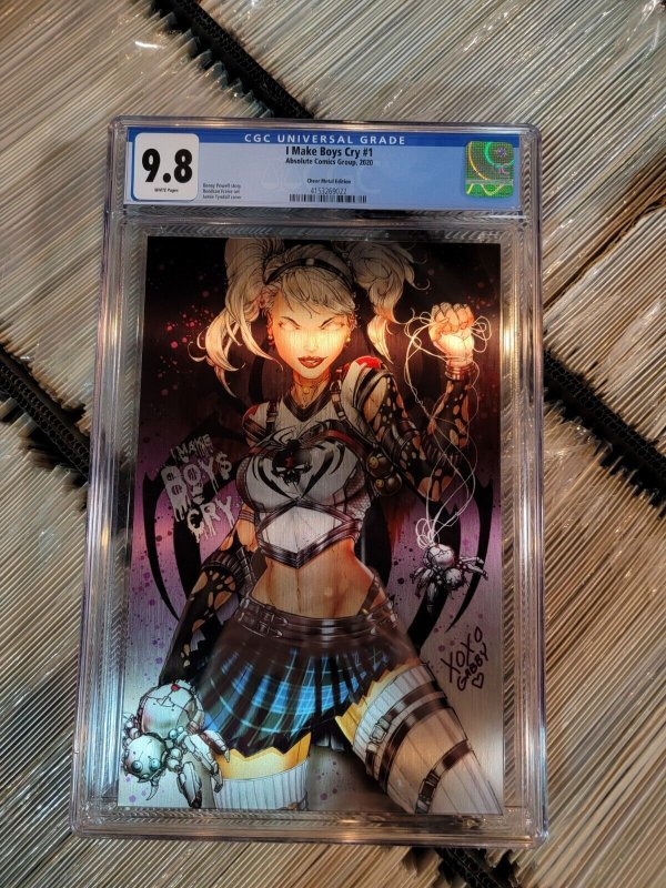I Make Boys Cry #1 (2020), CGC 9.8 graded comic book, Universal Blue label — front cover in its holder