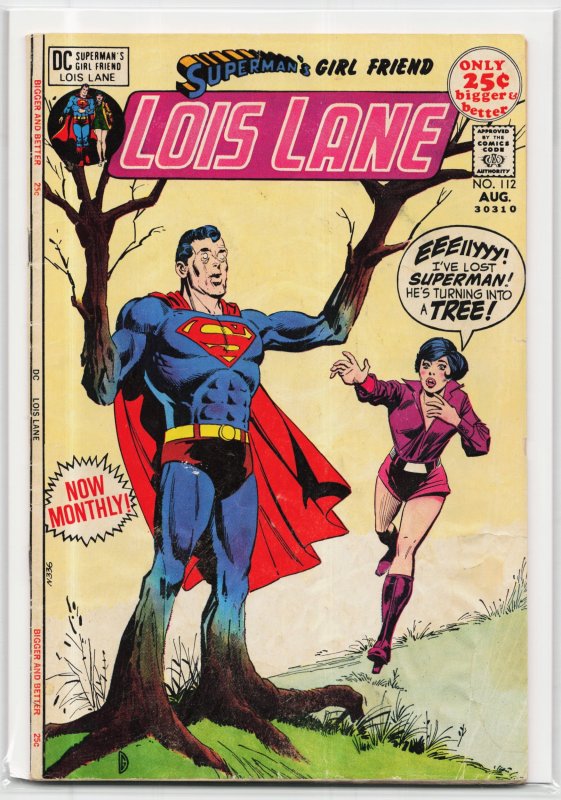 Superman's Girl Friend, Lois Lane #112 (DC Comics, 1971), raw, ungraded comic book — front cover