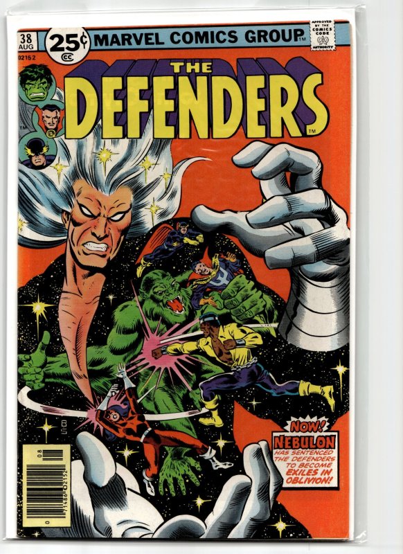 The Defenders #38 (Marvel Comics, 1976), raw, ungraded comic book — front cover