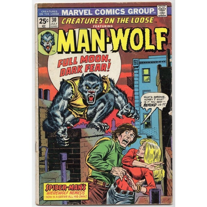 Creatures on the Loose #30 (Marvel Comics, 1974), raw comic book in GD/VG 3.0 condition — front cover
