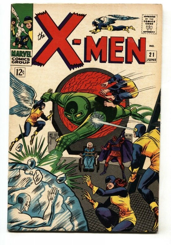 X-Men #21 (Marvel Comics), raw comic book in FN+ condition — front cover