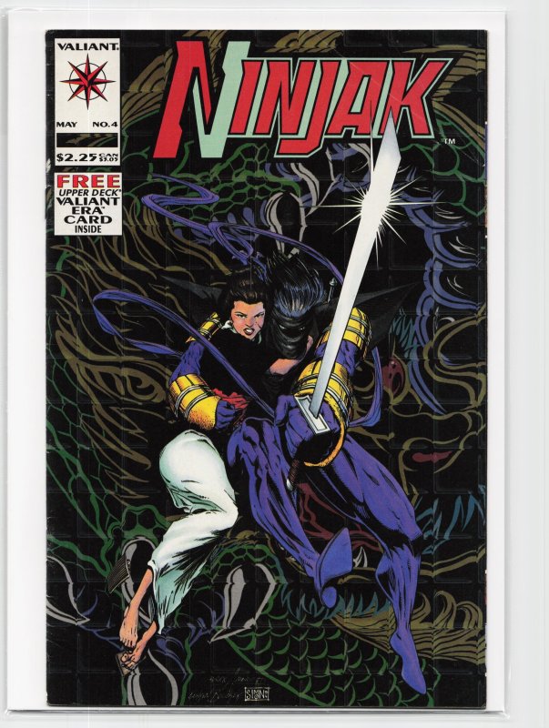 Ninjak #4 (Valiant Comics, 1994), raw, ungraded comic book — front cover