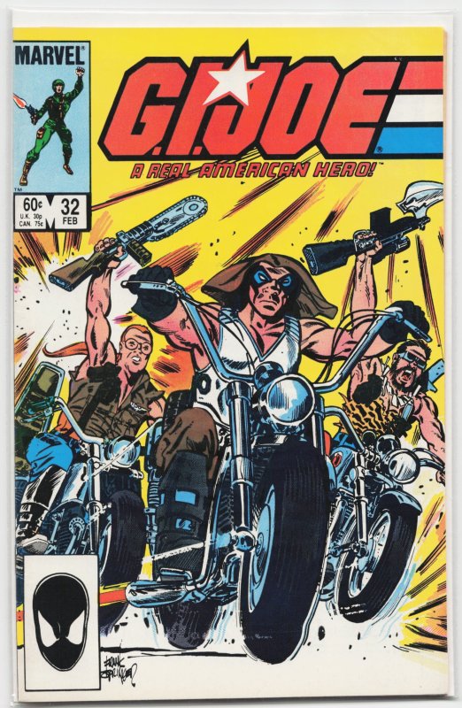 G.I. Joe: A Real American Hero #32 (Marvel Comics, 1985), raw, ungraded comic book — front cover