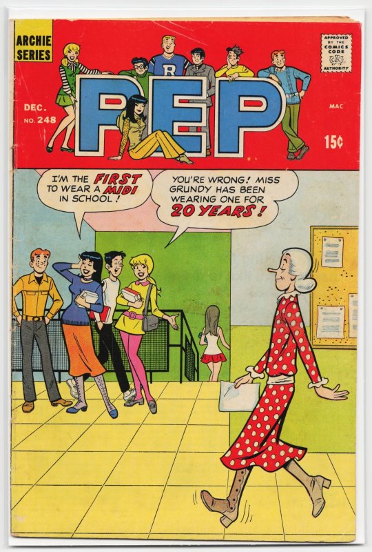 Pep Comics #248 (Archie Comics, 1970), raw, ungraded comic book — front cover