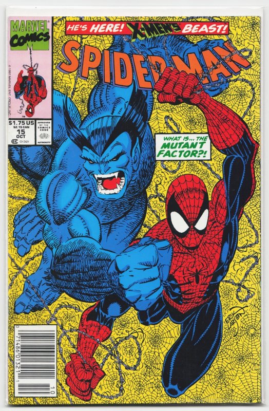 Spider-Man #15 (Marvel Comics, 1991), raw, ungraded comic book — front cover