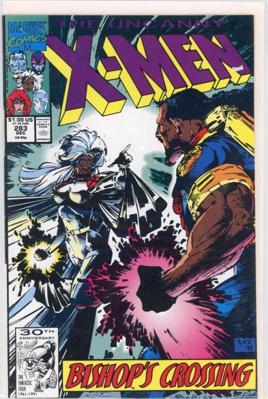 Uncanny X-Men #283 (Marvel Comics, 1991), raw comic book in VF/NM 9.0 condition — front cover